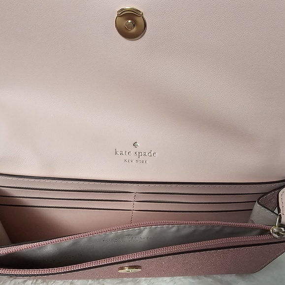 Kate spade EUC New York Bags Boxed Med Glitter Flap Phone Wristlet Wallet Pink - Picture 16 of 16